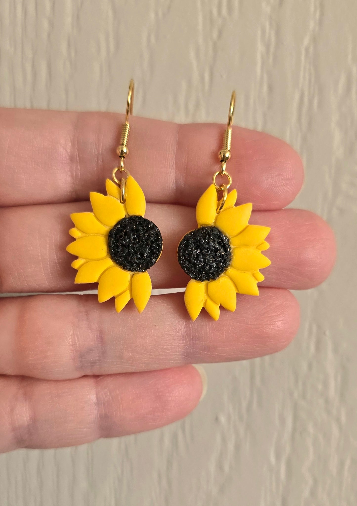 Half Sunflower Dangle Earrings