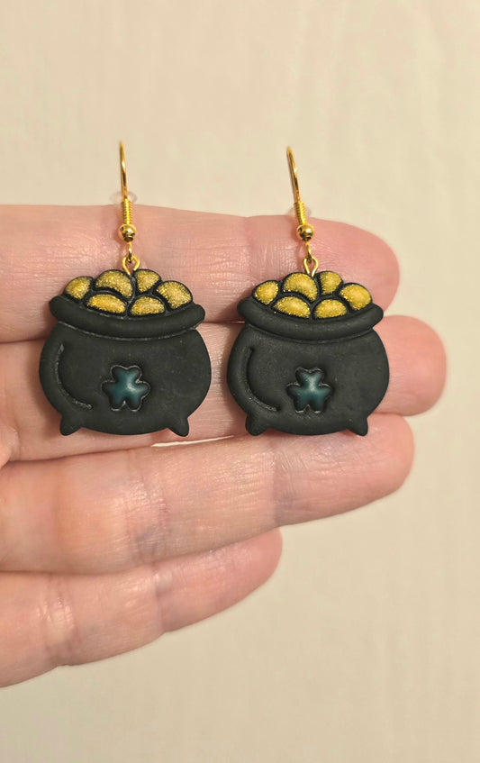 St. Patrick's Day Medium Pot of Gold Earrings
