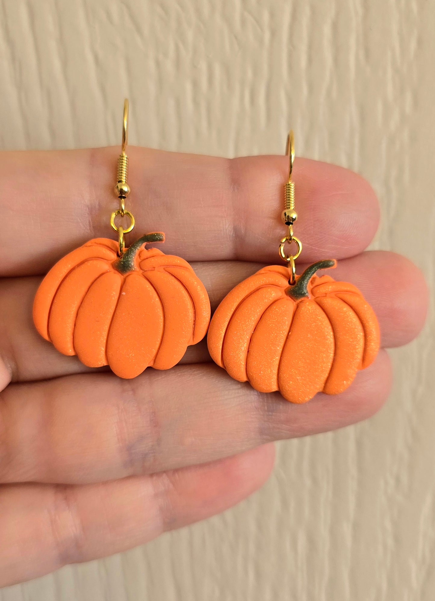 Orange Pumpkin Dangle Earrings
