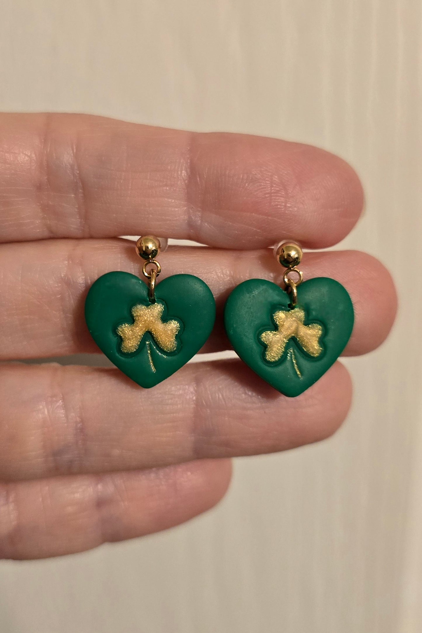Shamrock Heart Dangle Earrings