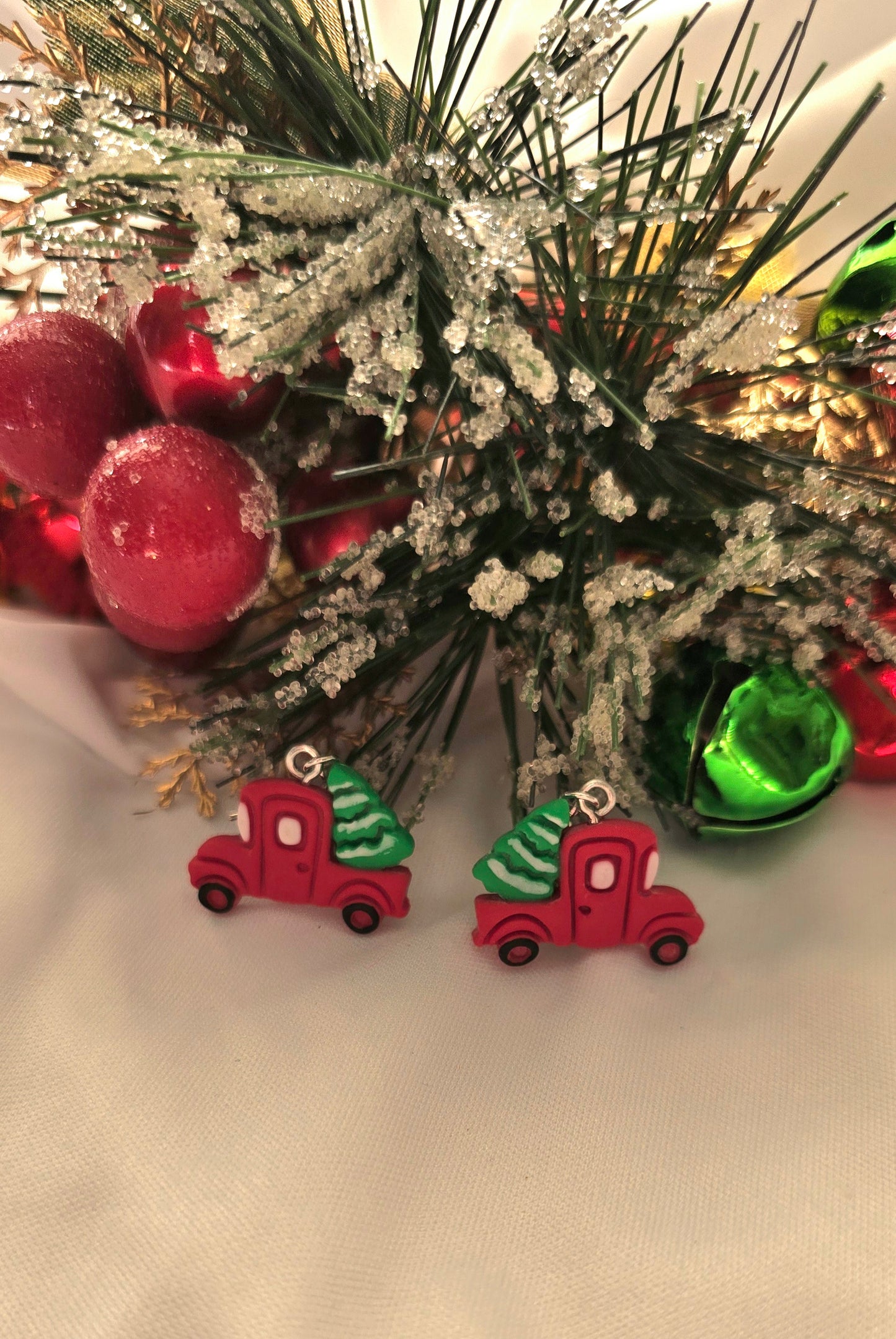 Christmas Tree Truck Earrings