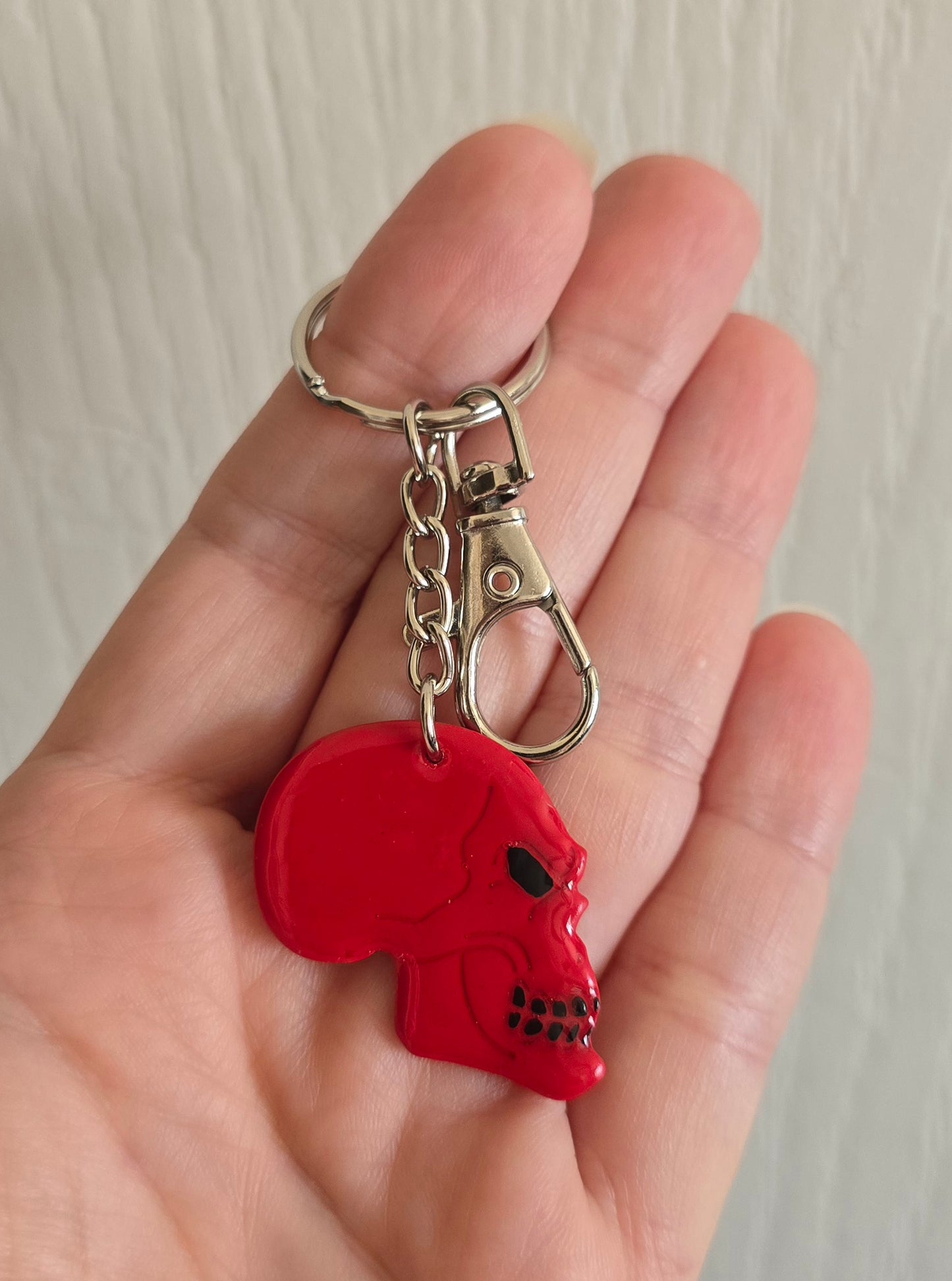 Red Skull Keychain