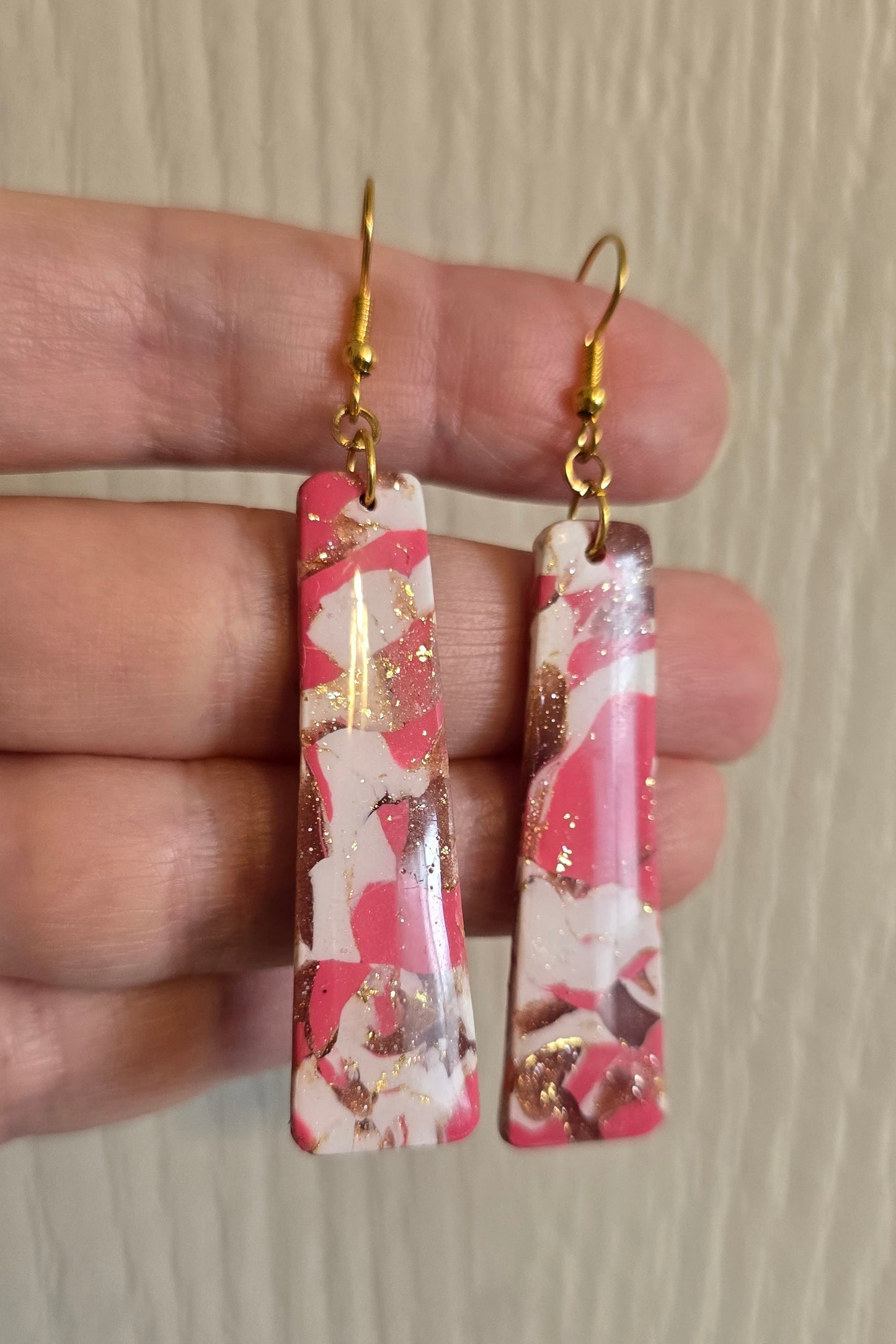 Rhodochrosite Faux Dangle Earrings
