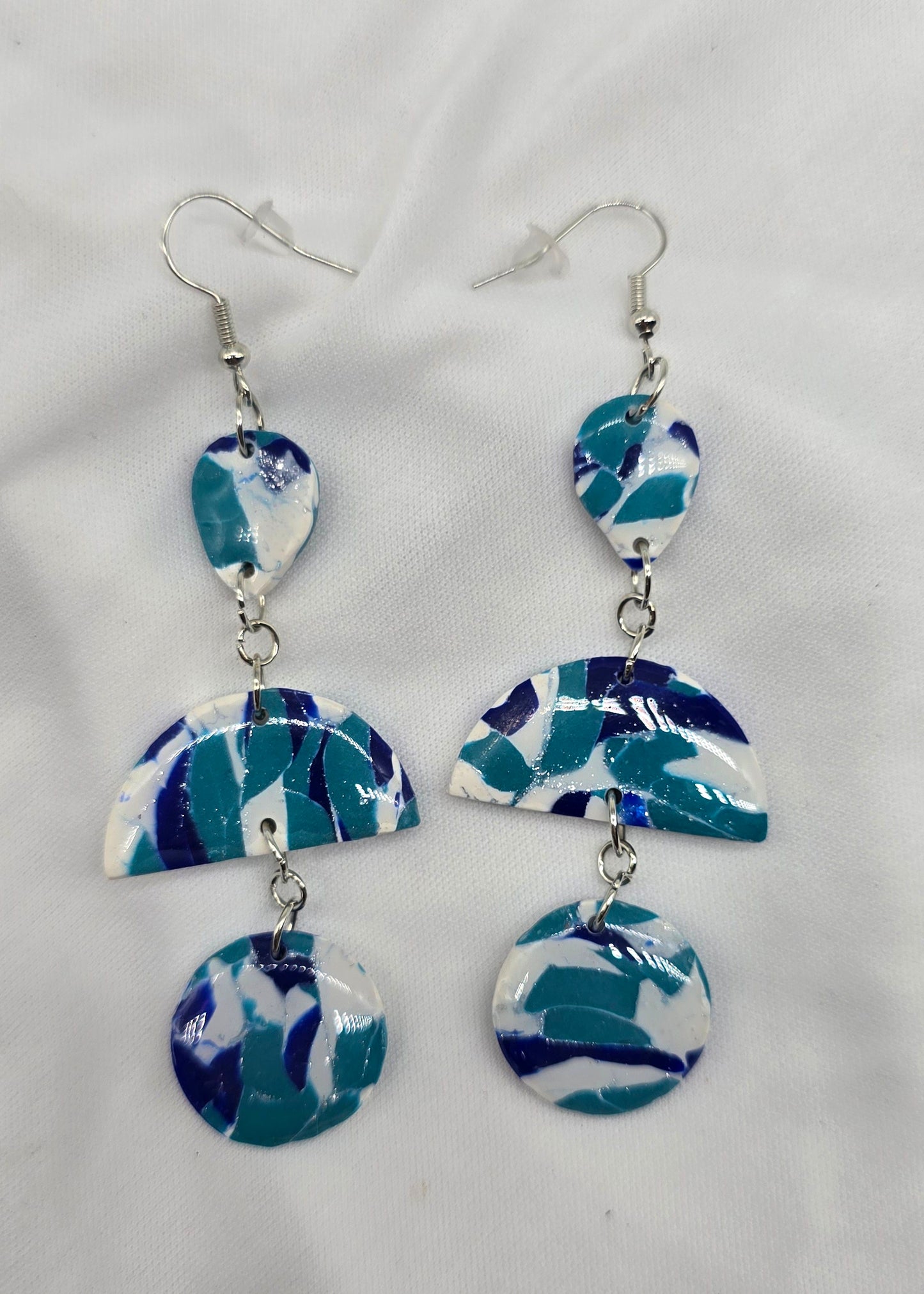 Ocean Waves Tiered Dangle Earrings