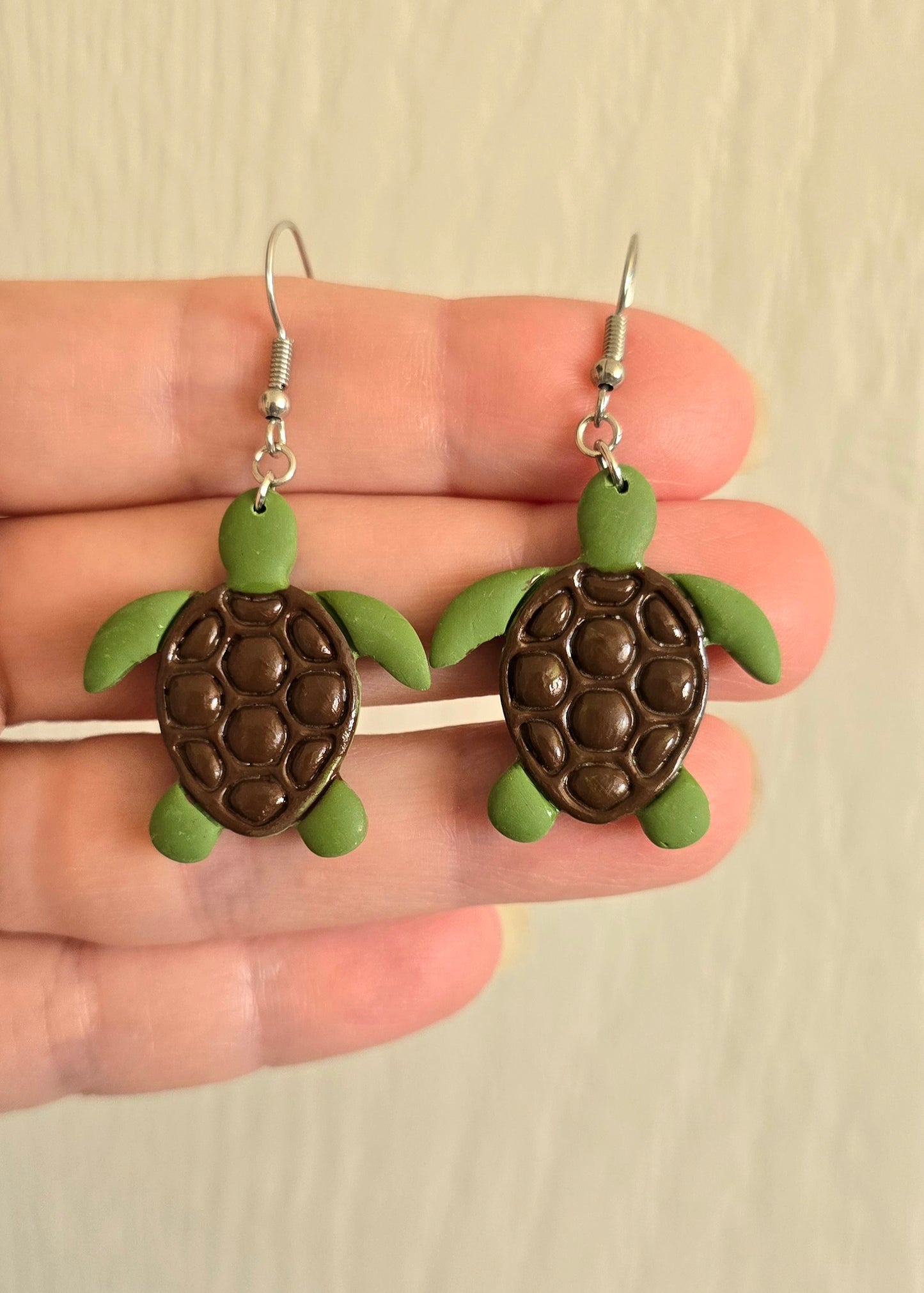 Green Sea Turtle Dangle Earrings