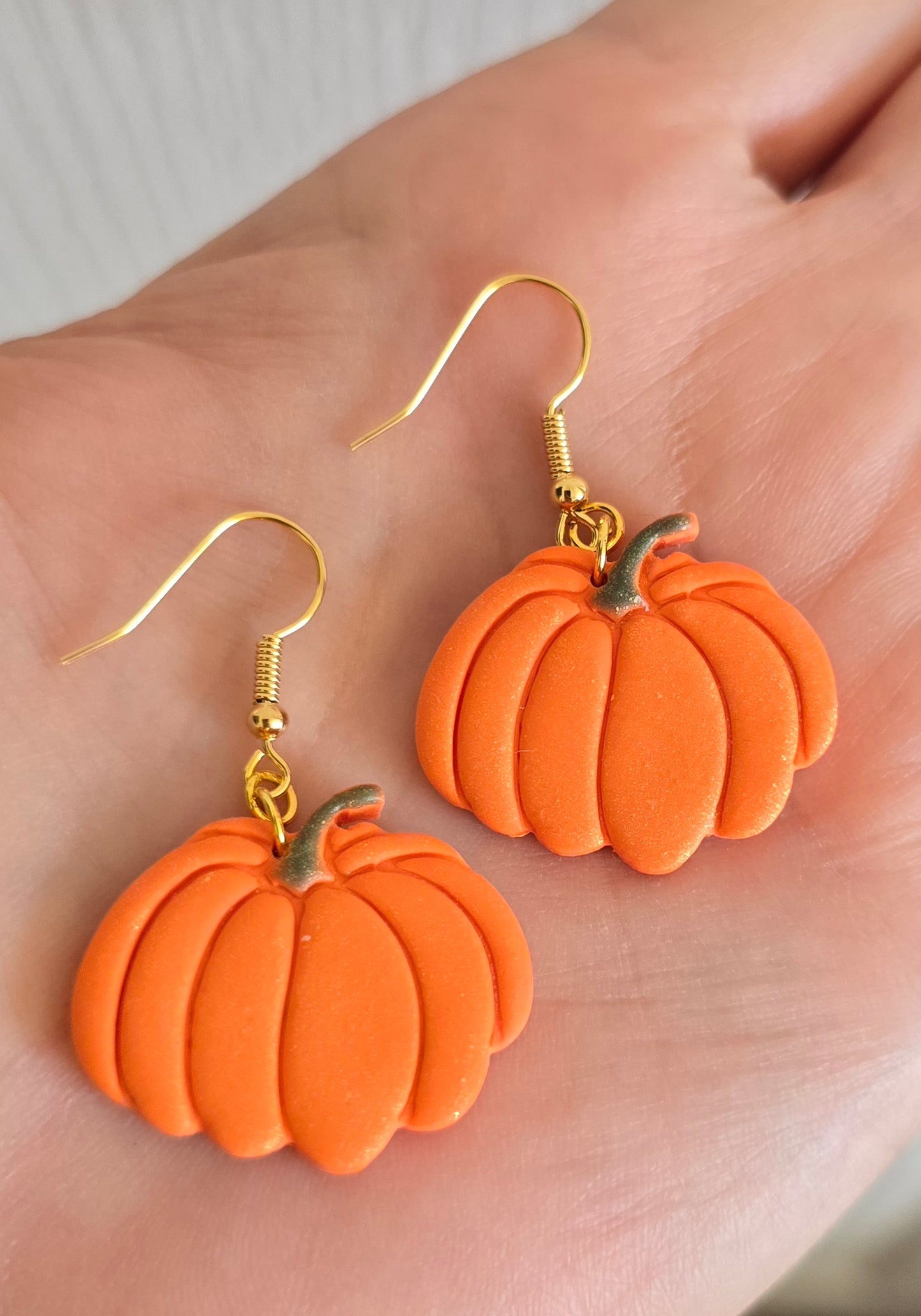 Orange Pumpkin Dangle Earrings