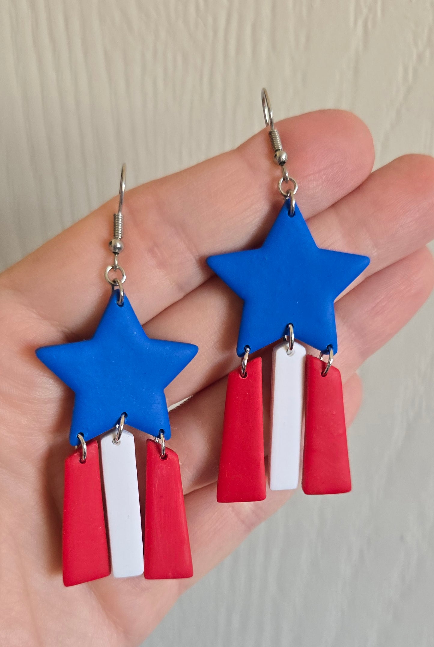 Star Dangle 4th of July Earrings