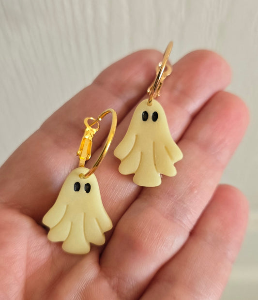 Glow in the Dark Sheet Ghost Hoop Earrings