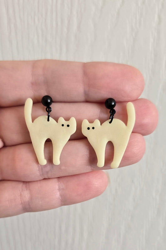 Glow in the Dark Halloween Cat Earrings