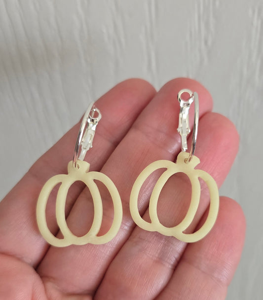Glow in the Dark Open Pumpkin Earrings