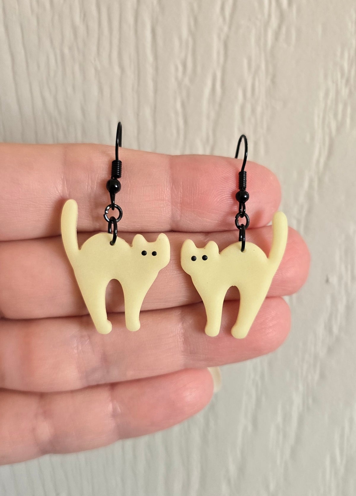 Glow in the Dark Halloween Cat Earrings