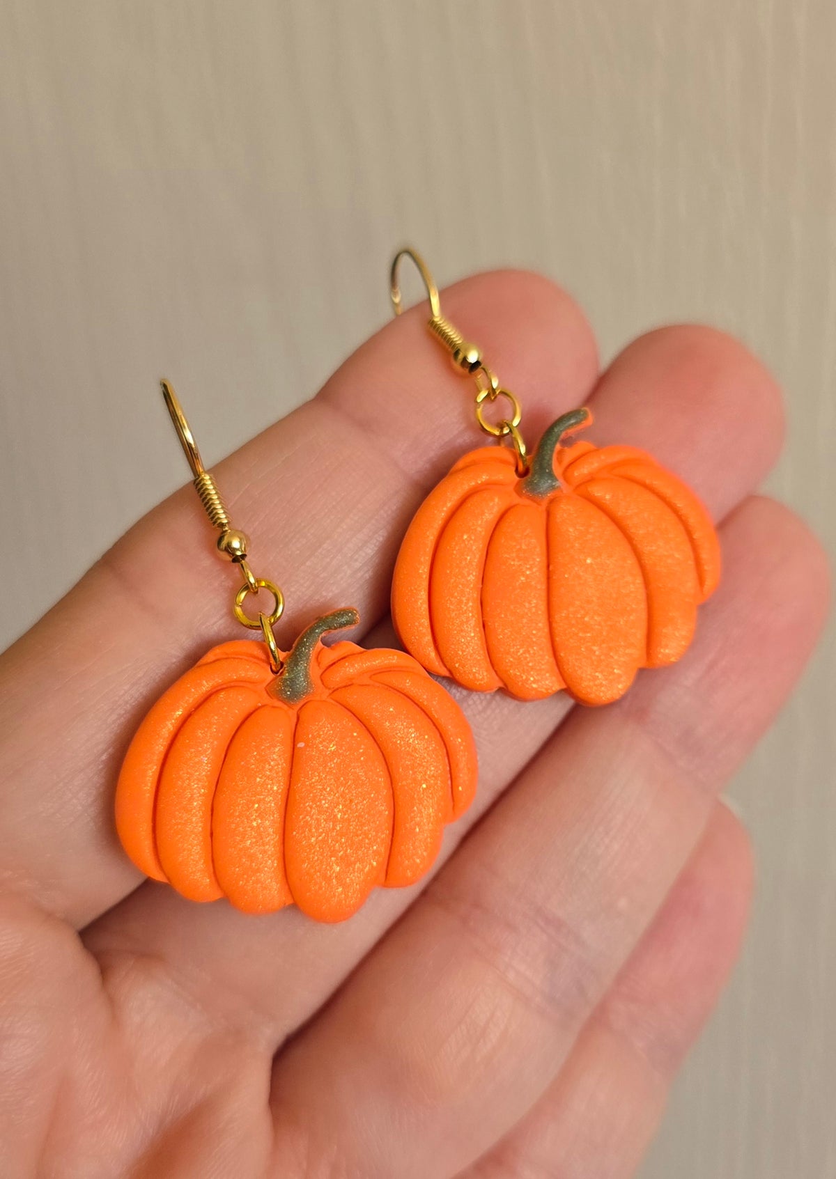 Orange Pumpkin Dangle Earrings