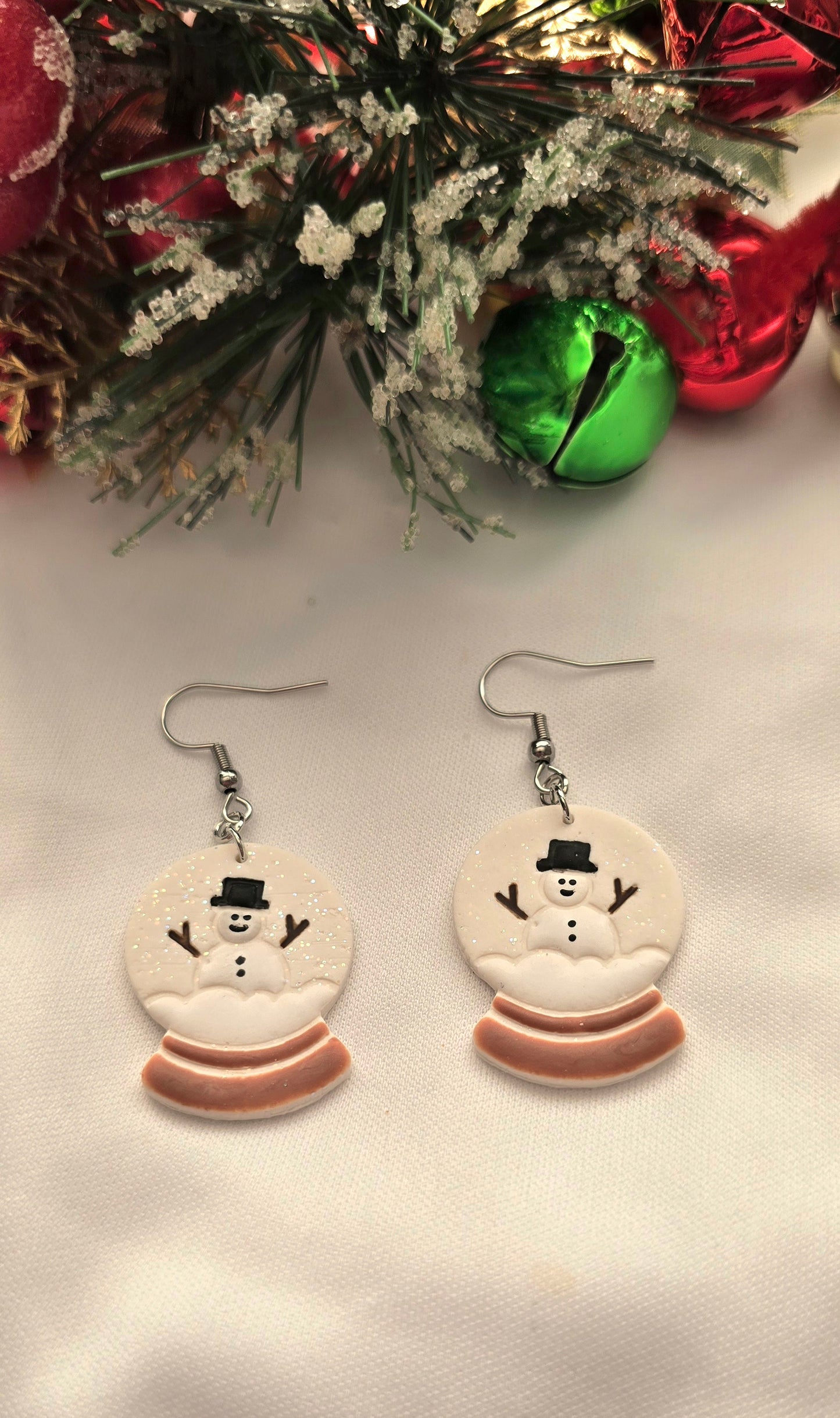 Snow Globe Snowman Earrings