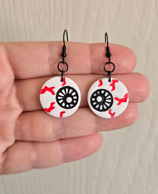 Bloodshot Eyeball Halloween Earrings