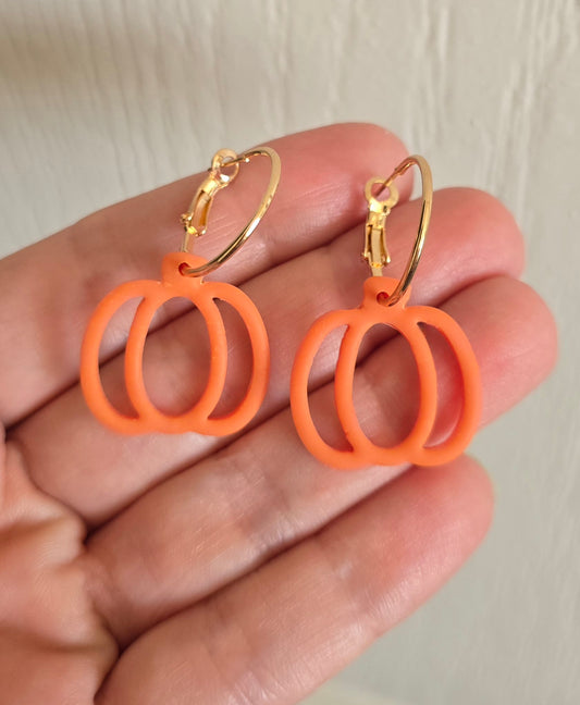 Open Orange Pumpkin Earrings