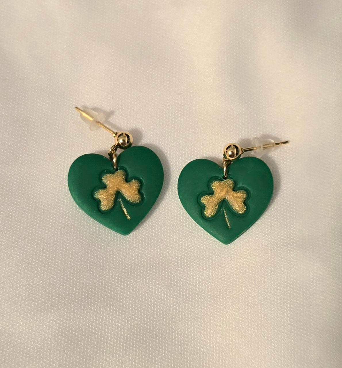 Shamrock Heart Dangle Earrings