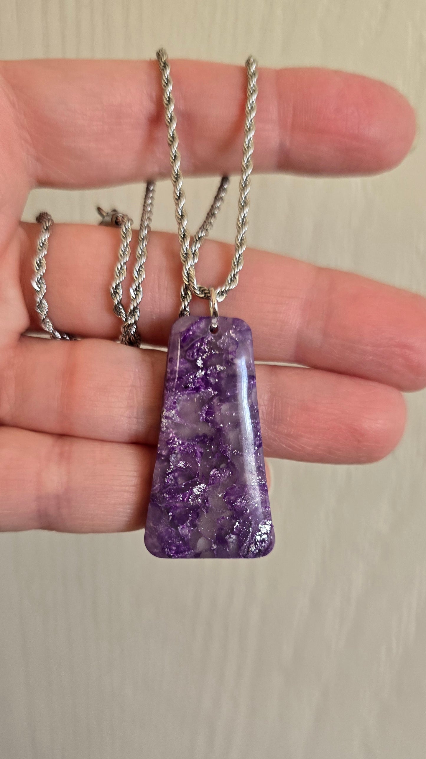 Faux Amethyst Necklace
