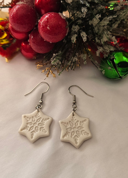 Snowflake Dangle Christmas Earrings, Style 2