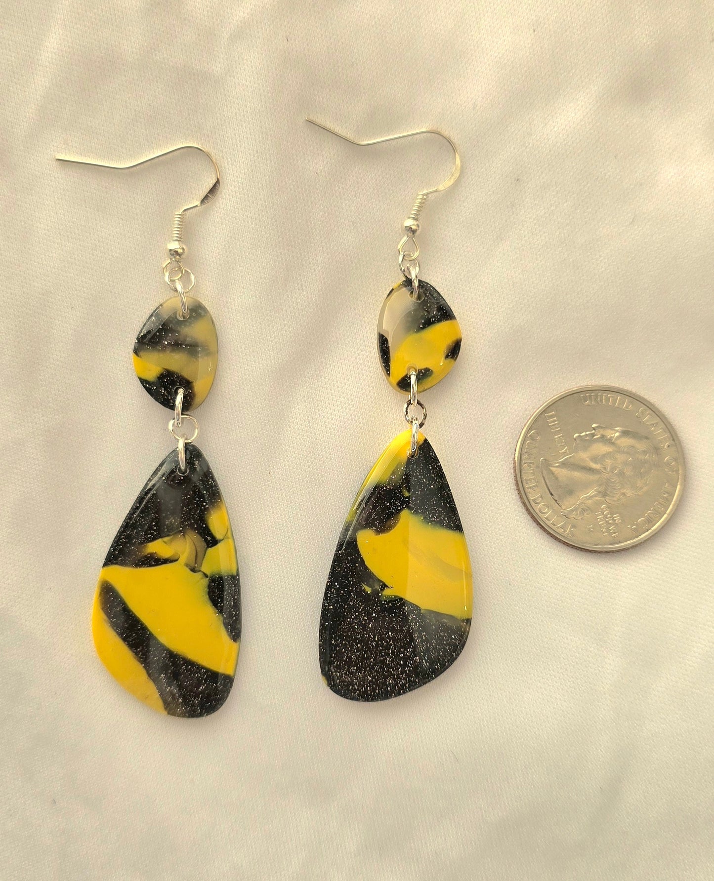 Bumblebee Jasper Faux Oval Dangle Earrings