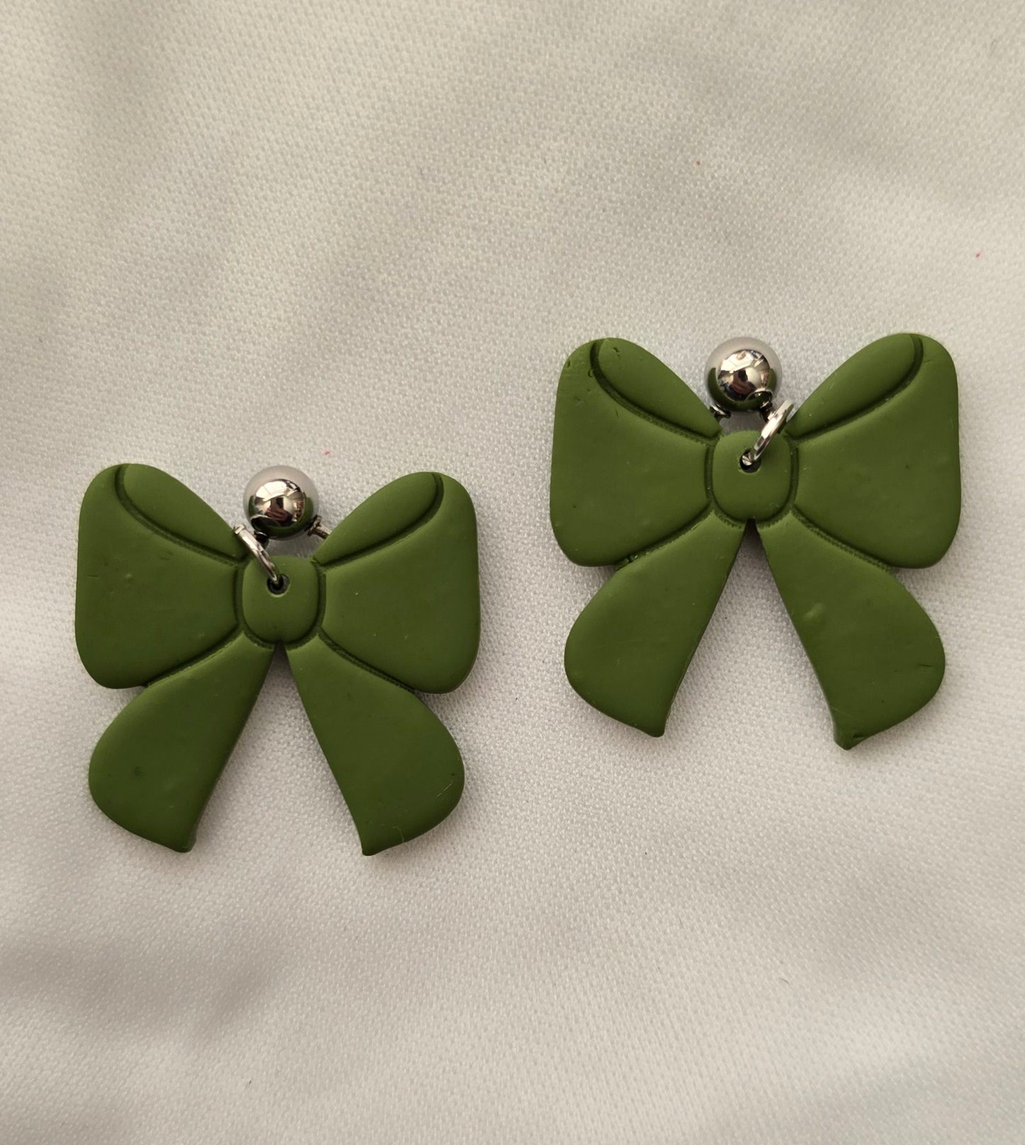 Green Bow Earrings