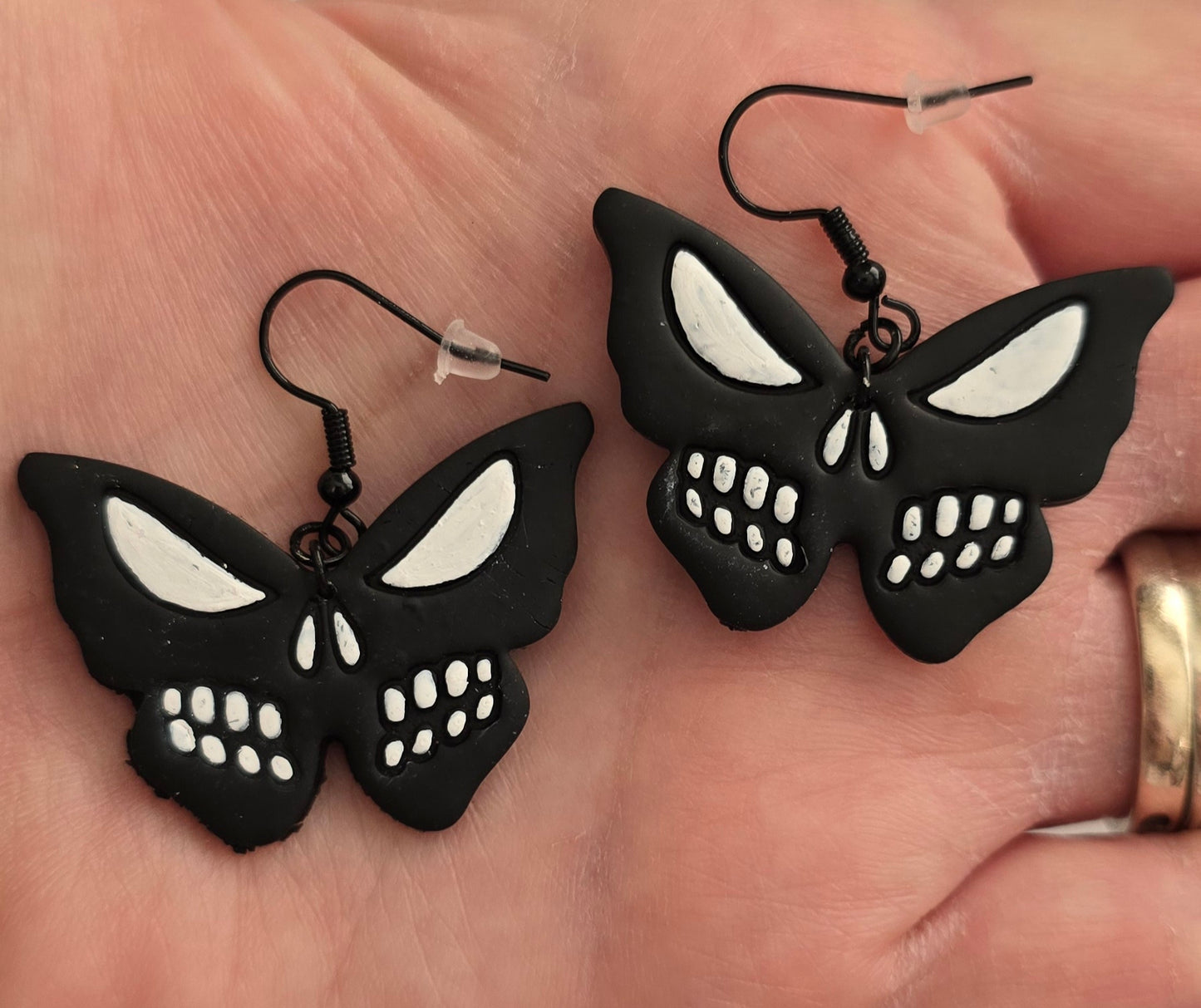 Black Butterfly Skeleton Earrings