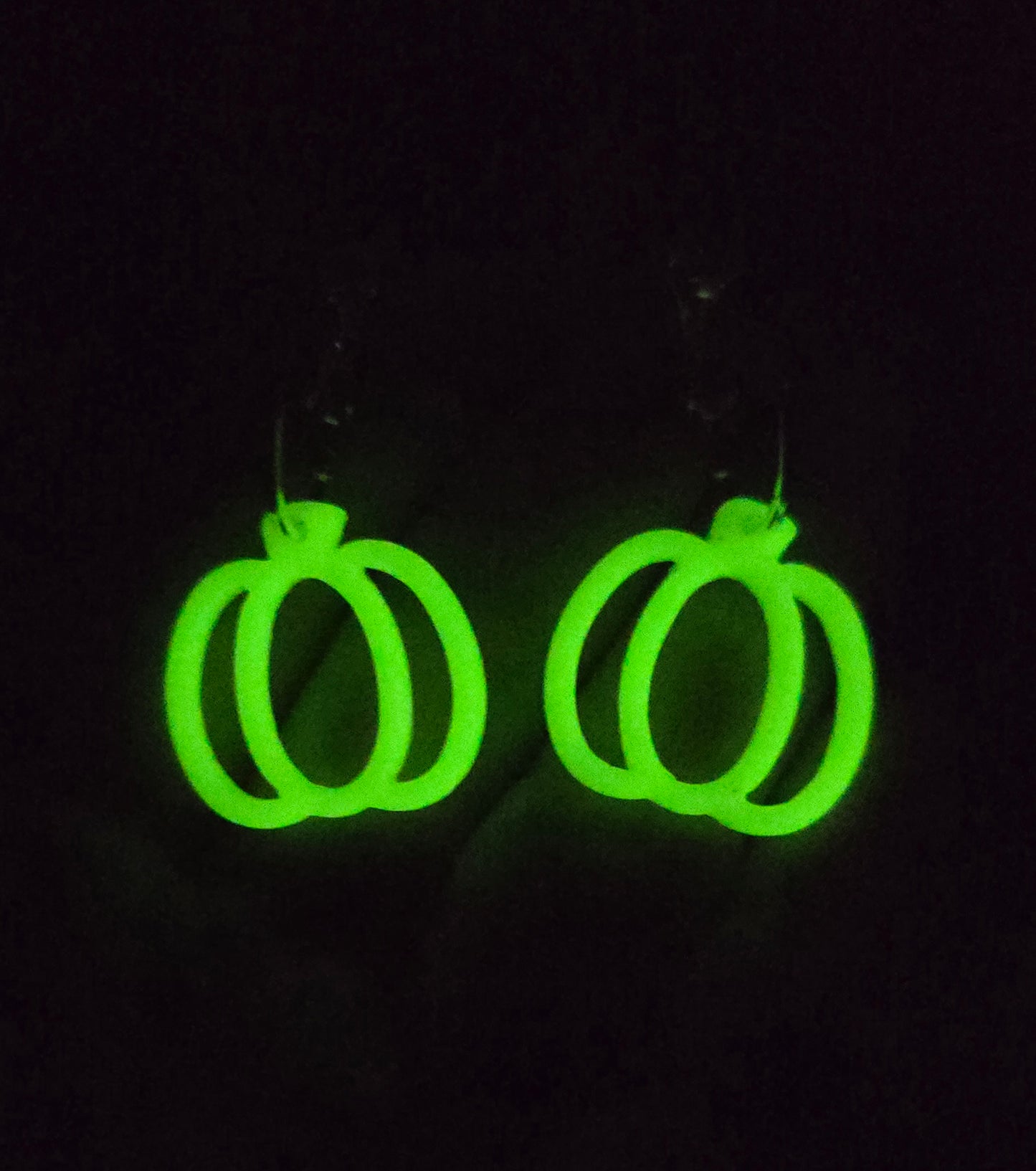 Glow in the Dark Open Pumpkin Earrings