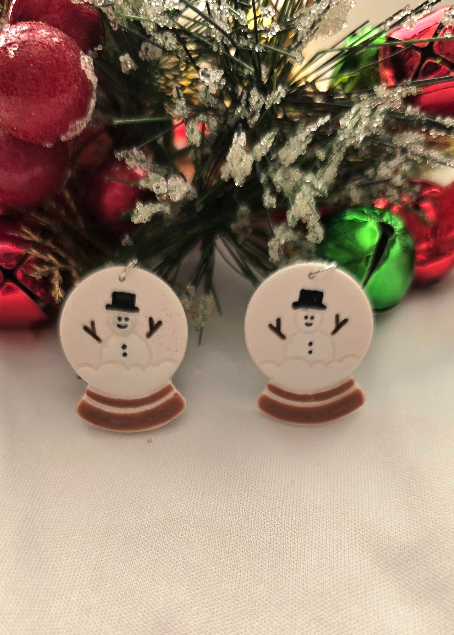 Snow Globe Snowman Earrings