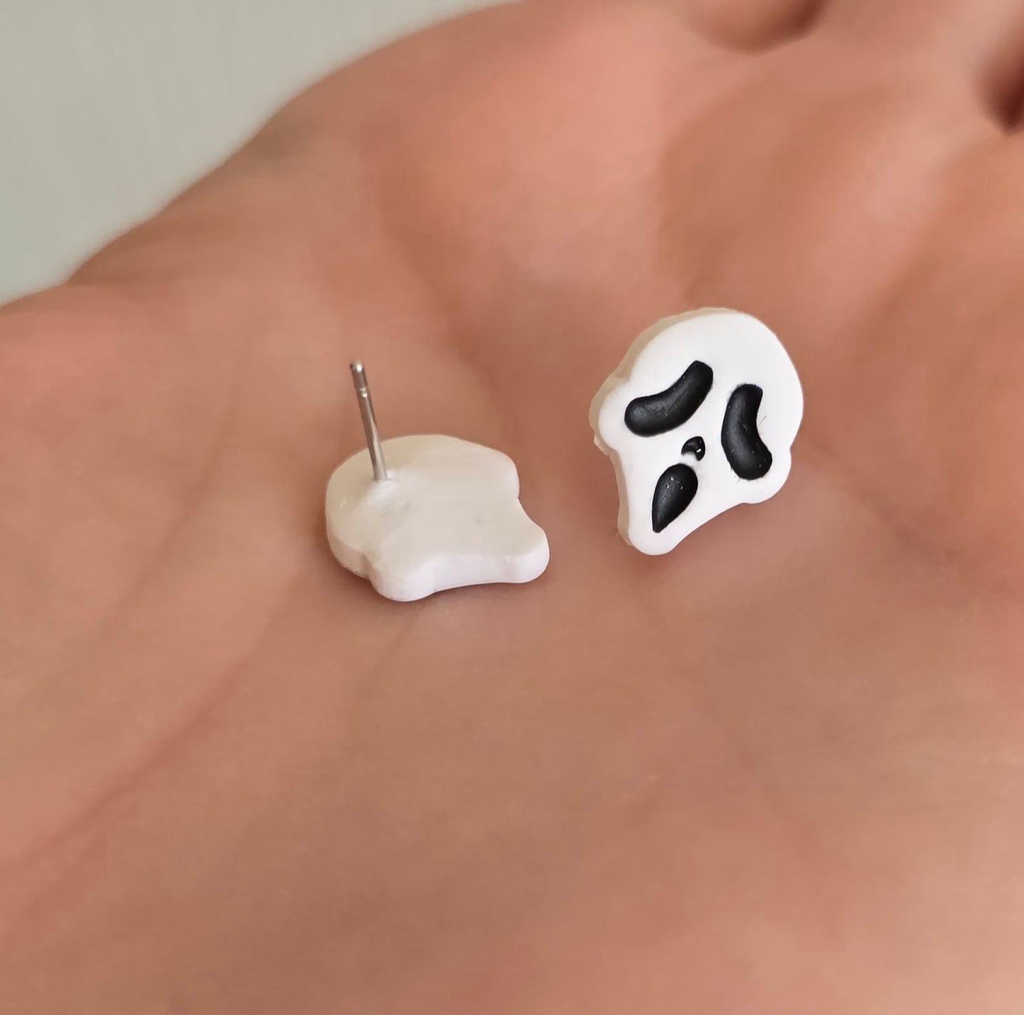 Mini Ghost Face Stud Earrings