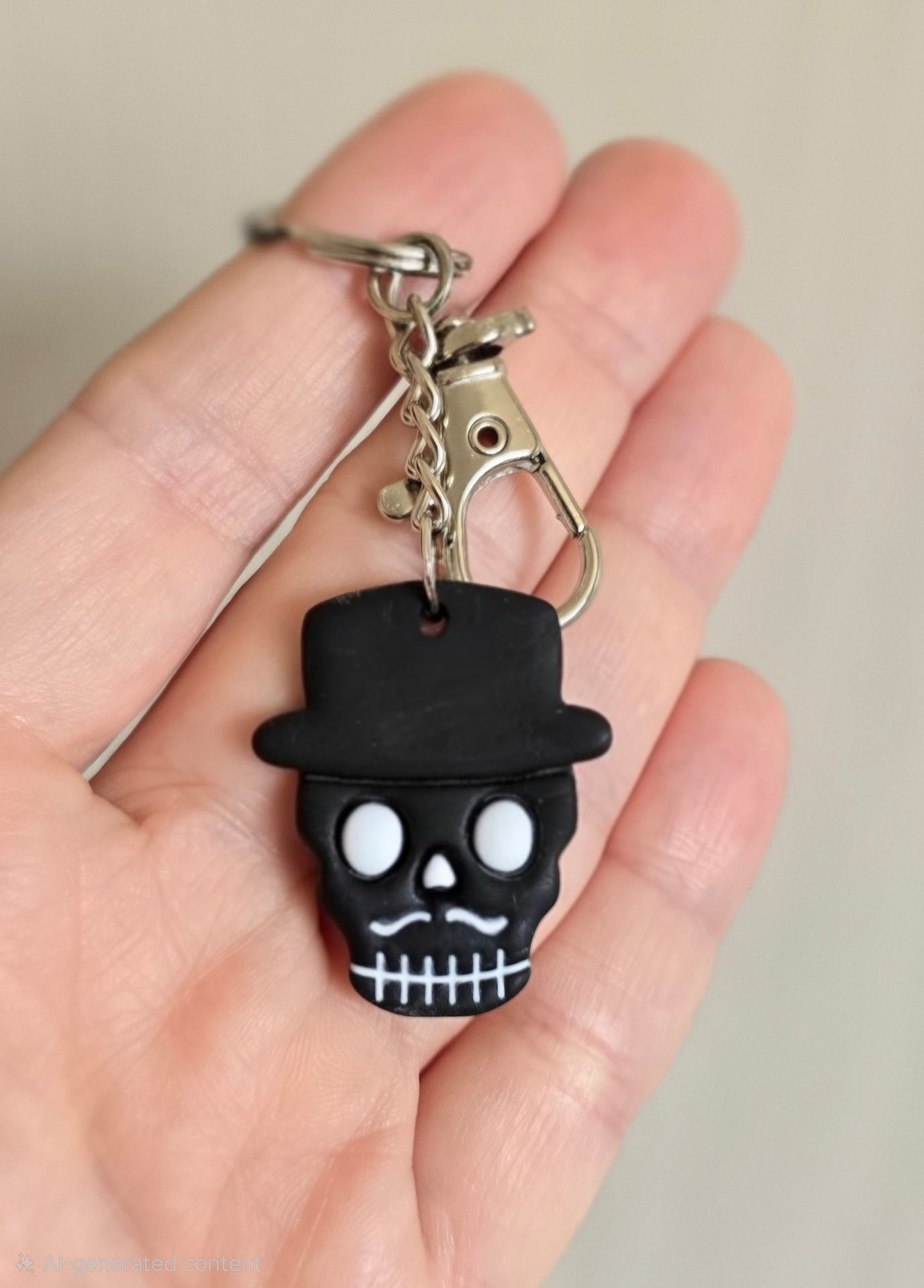 Skeleton Man Top Hat Keychain