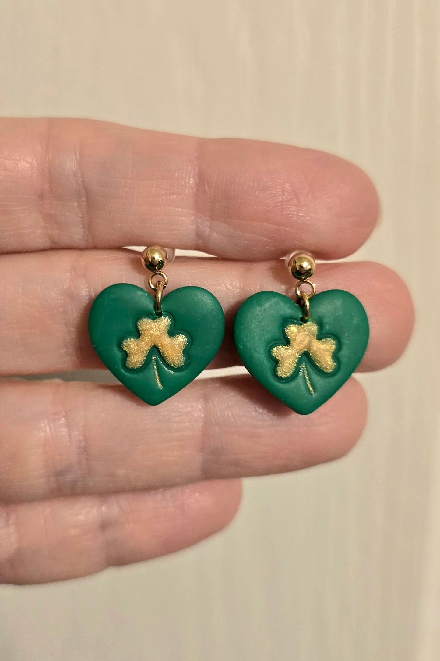 Shamrock Heart Dangle Earrings