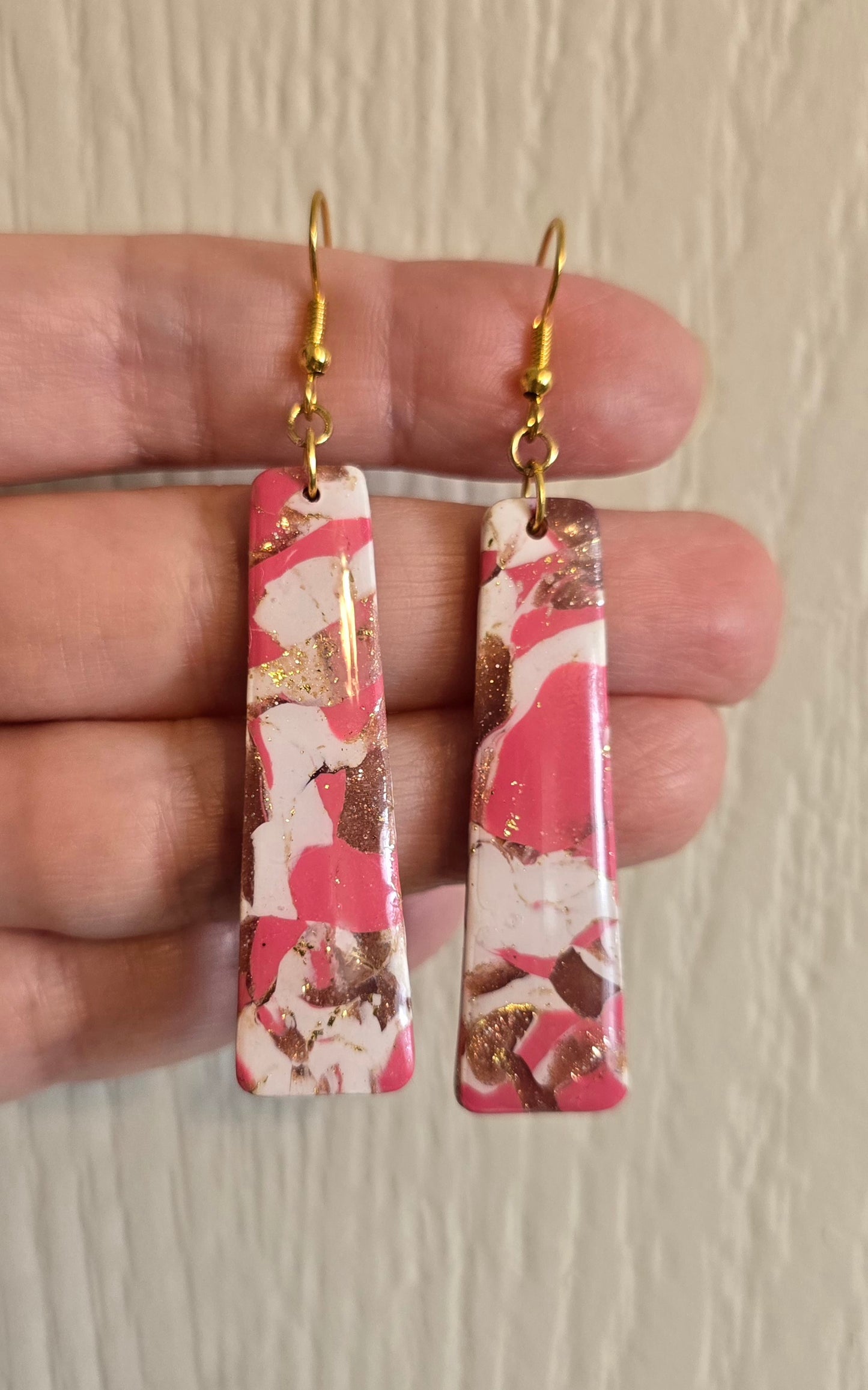 Rhodochrosite Faux Dangle Earrings