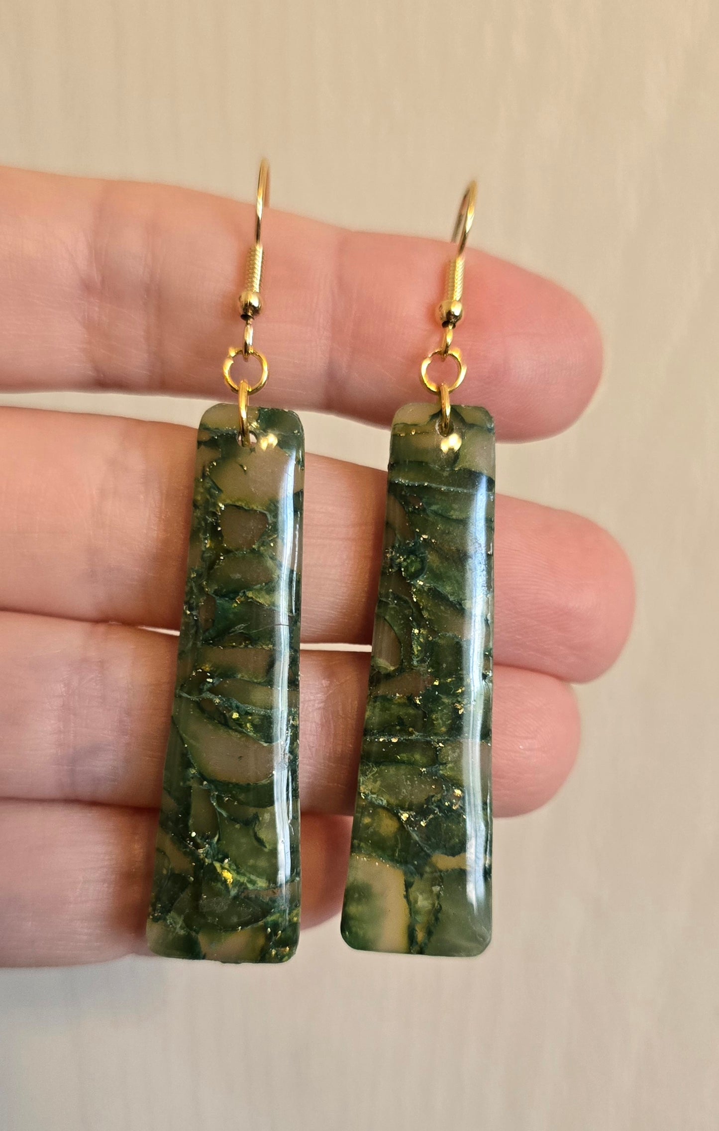 Emerald Faux Dangle Earrings