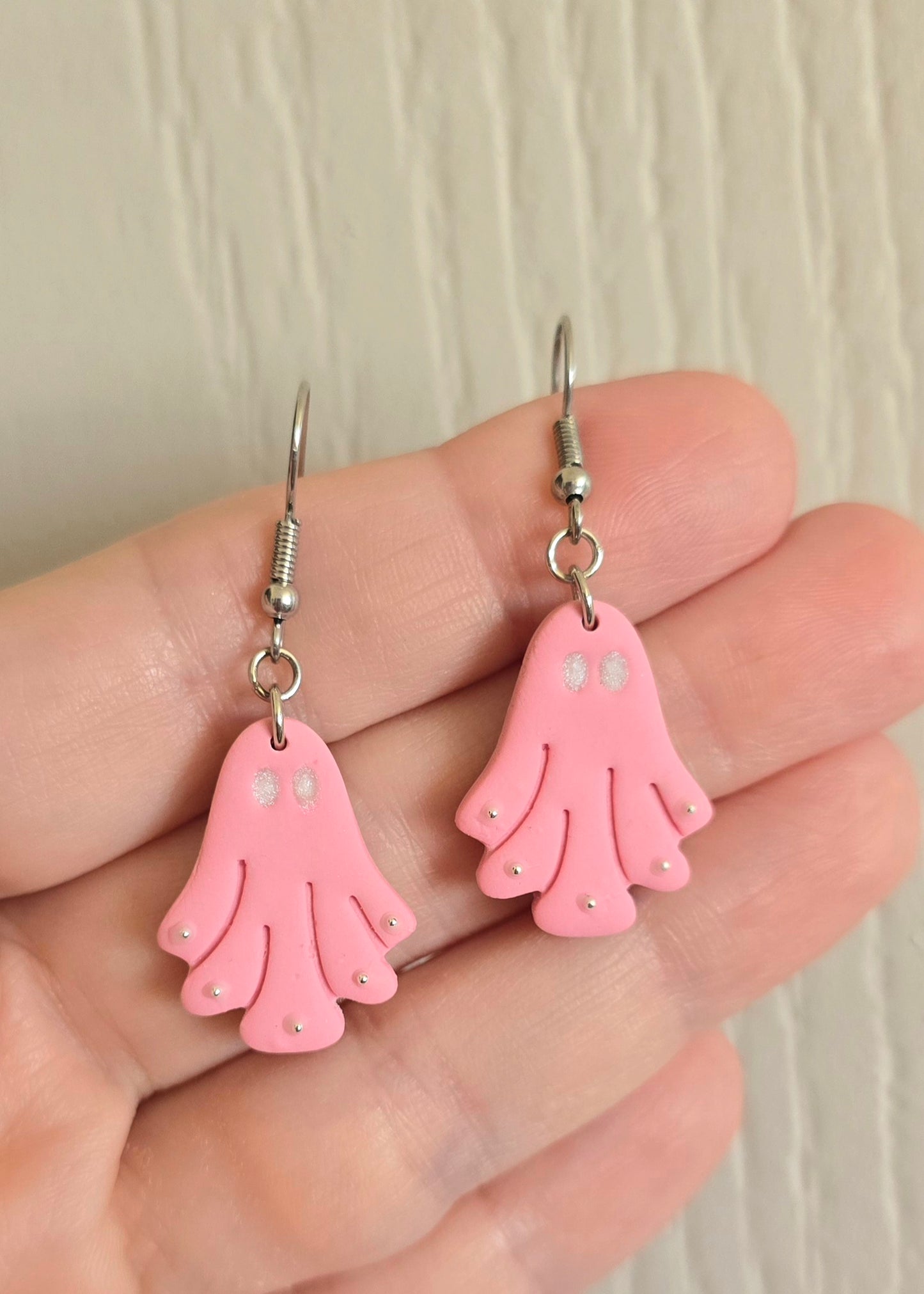Pink Sheet Ghost Dangle Earrings