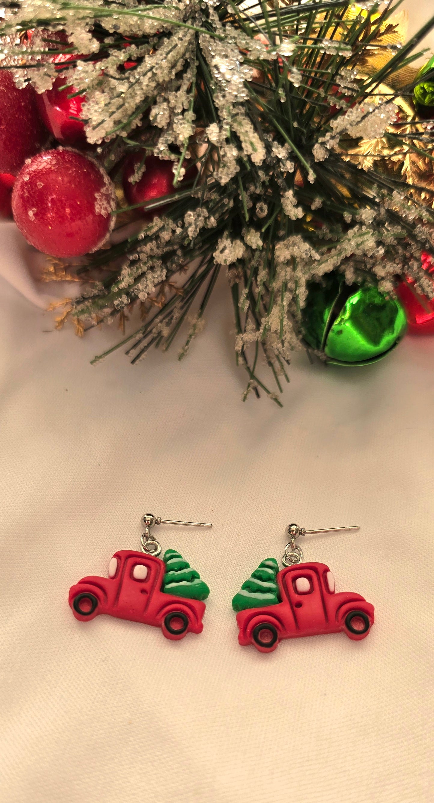 Christmas Tree Truck Earrings