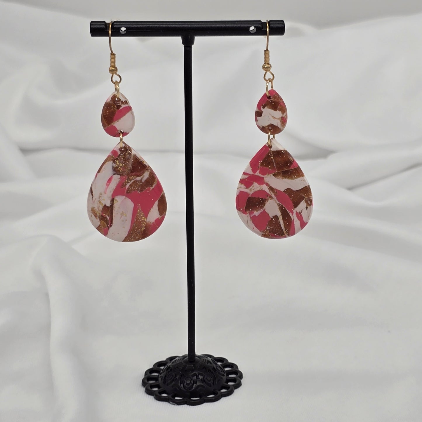 Rhodochrosite Teardrop Earrings