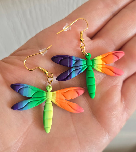 Rainbow Dragonfly Earrings