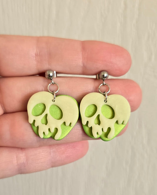 Glow in the Dark Green Poison Apple Earrings