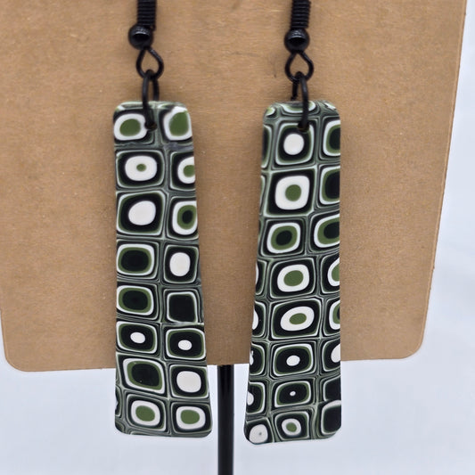 Green Circles Dangle Earrings